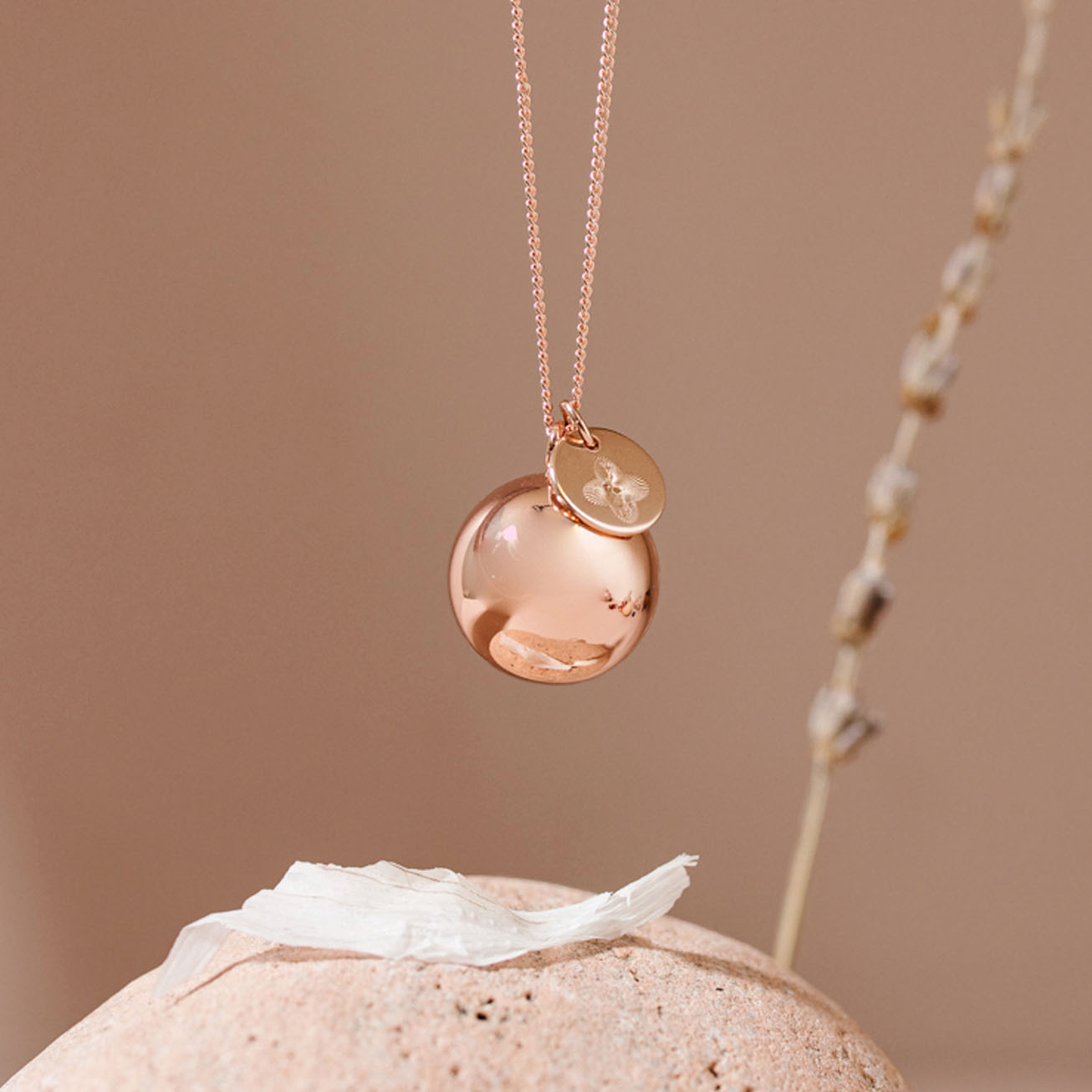 Rose gold Roman cross hamony necklace