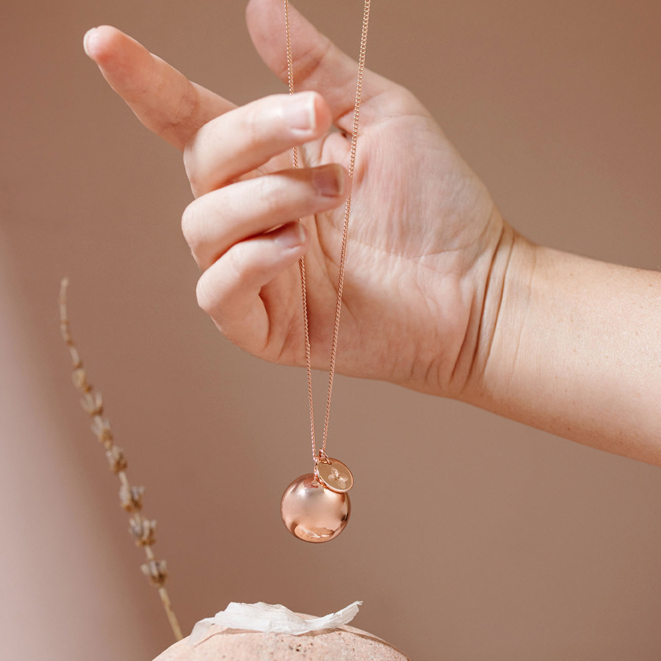 Rose gold Roman cross hamony necklace