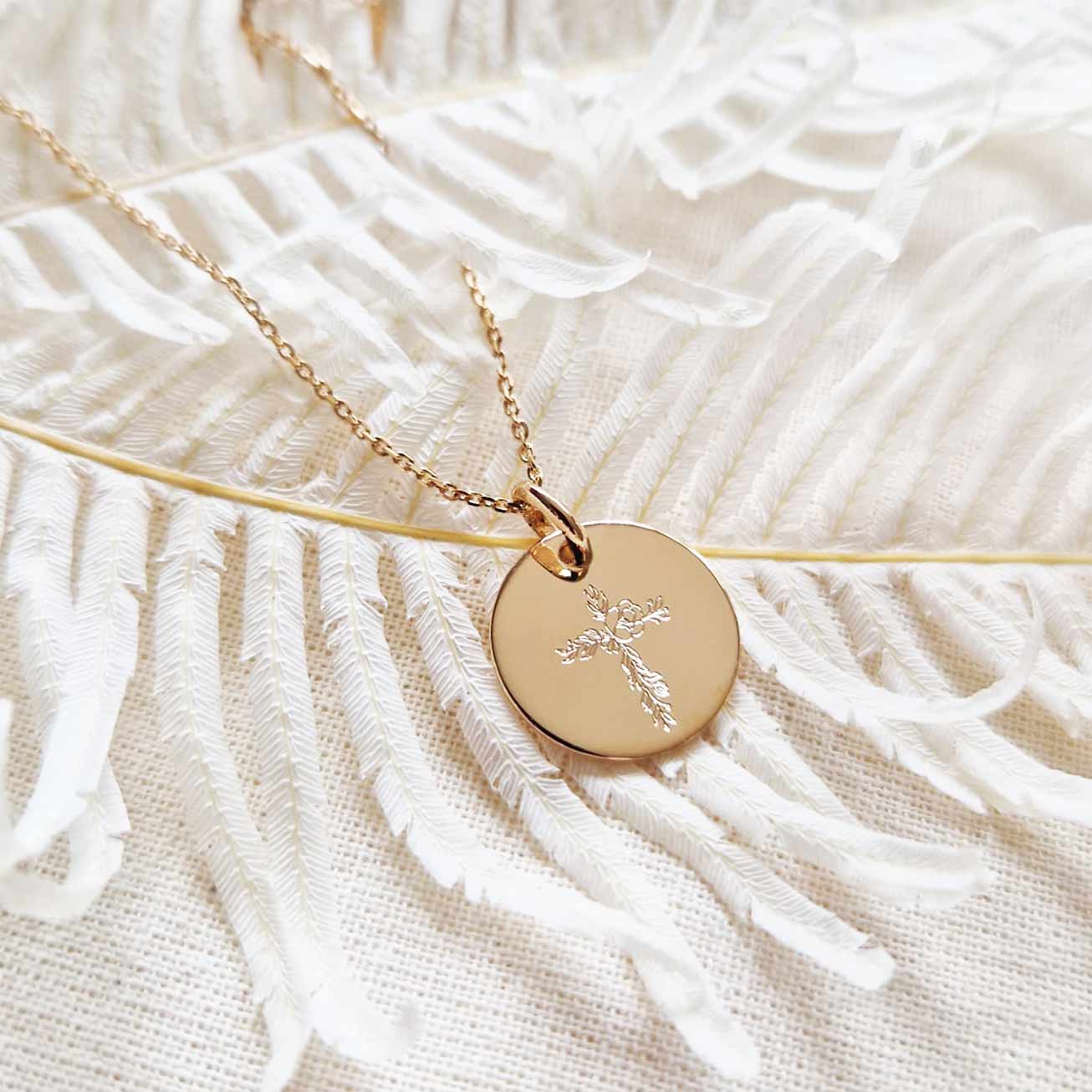 Christening medal <i>Flowered Cross</i>