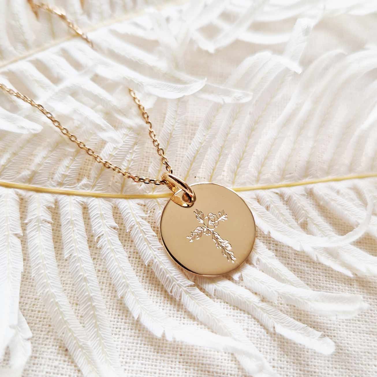 Christening medal <i>Flowered Cross</i>