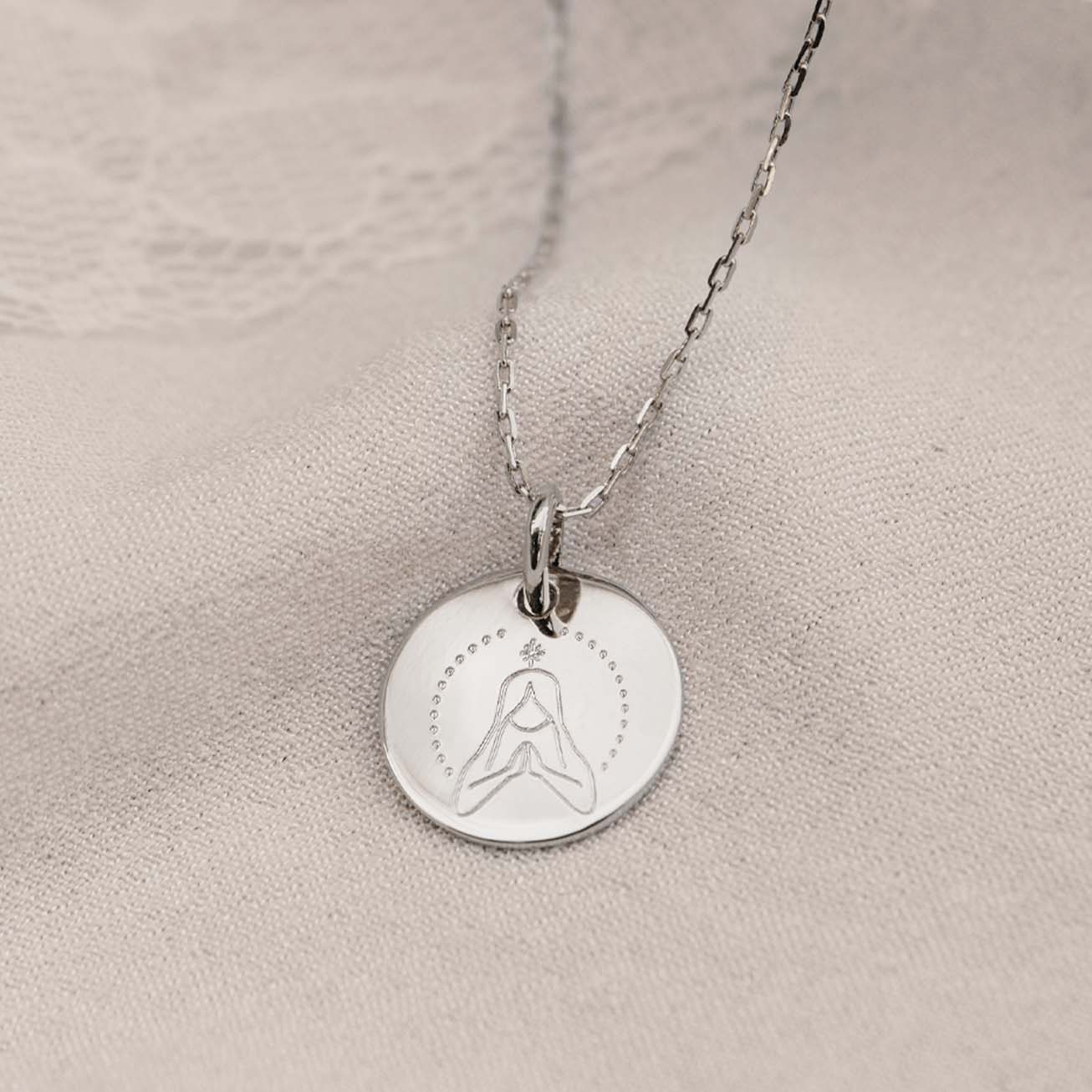 Silver baptismal medal The Benevolent Virgin