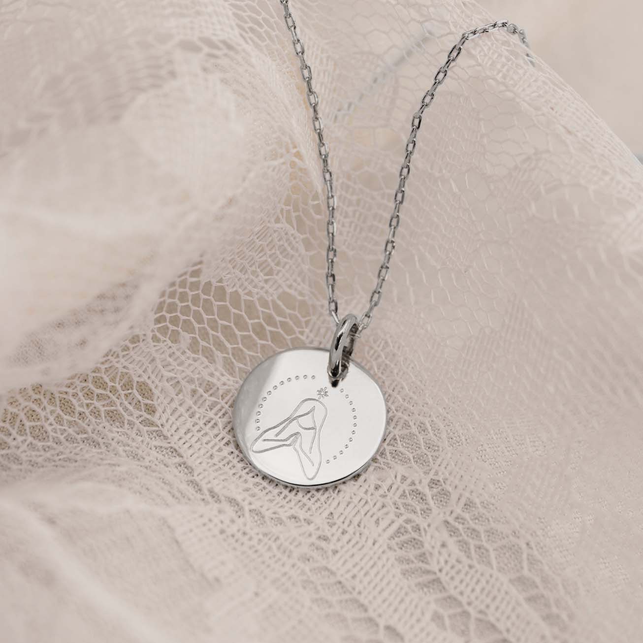 Silver baptismal medal The Benevolent Virgin