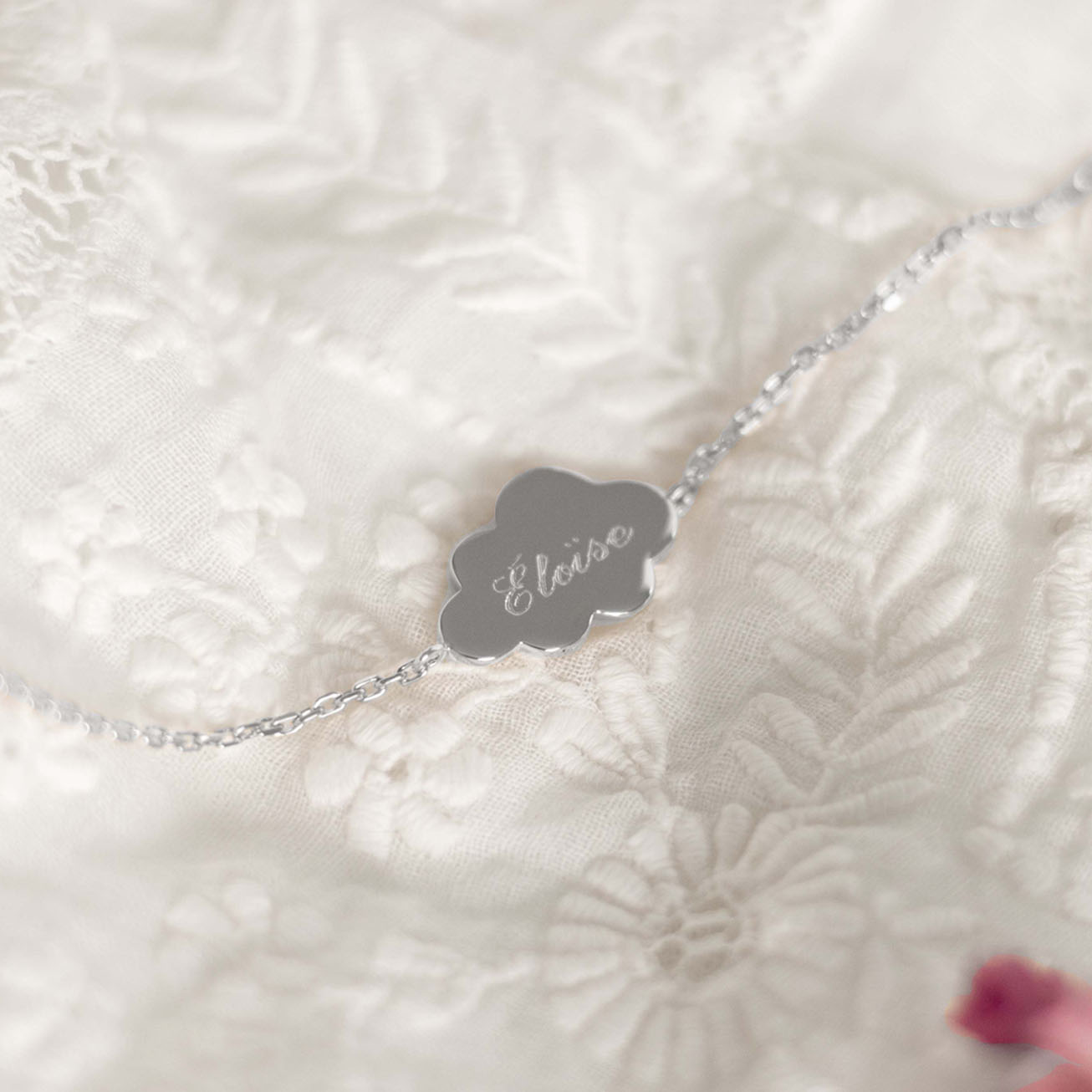 Silver “Nuage” christening bracelet