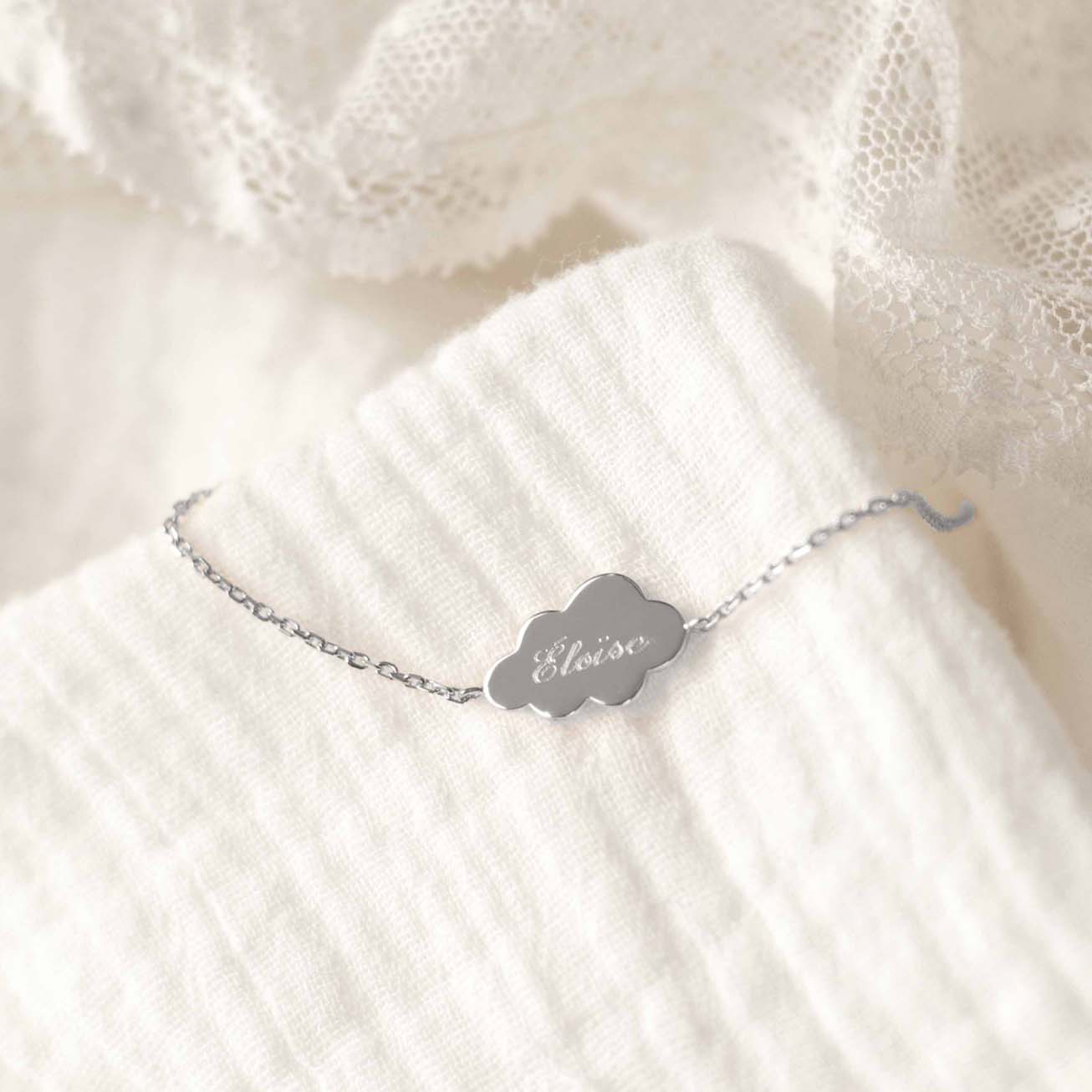 Silver “Nuage” christening bracelet