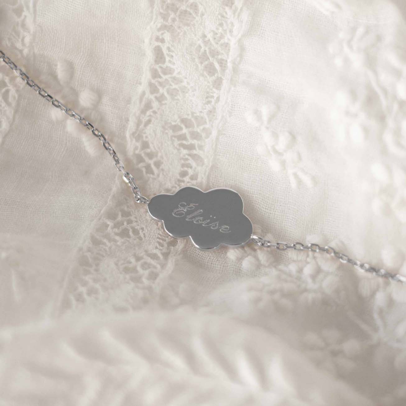 Silver “Nuage” christening bracelet