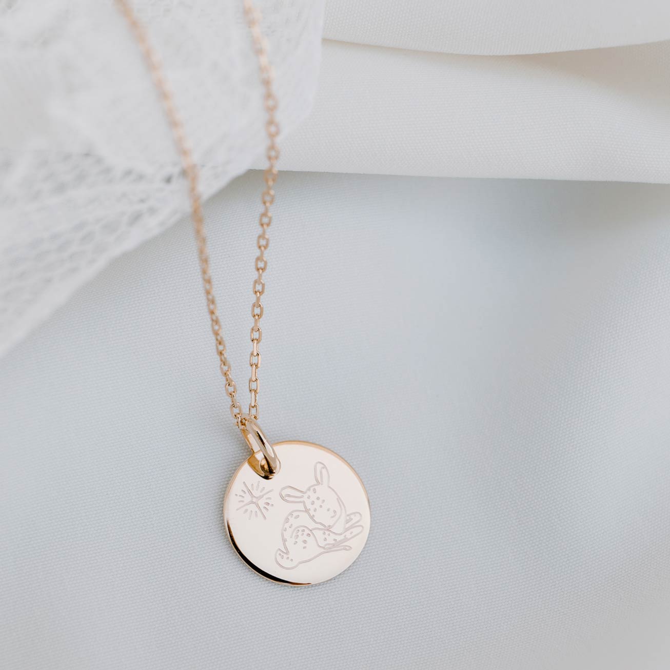 Fawn Animal Christening Medal