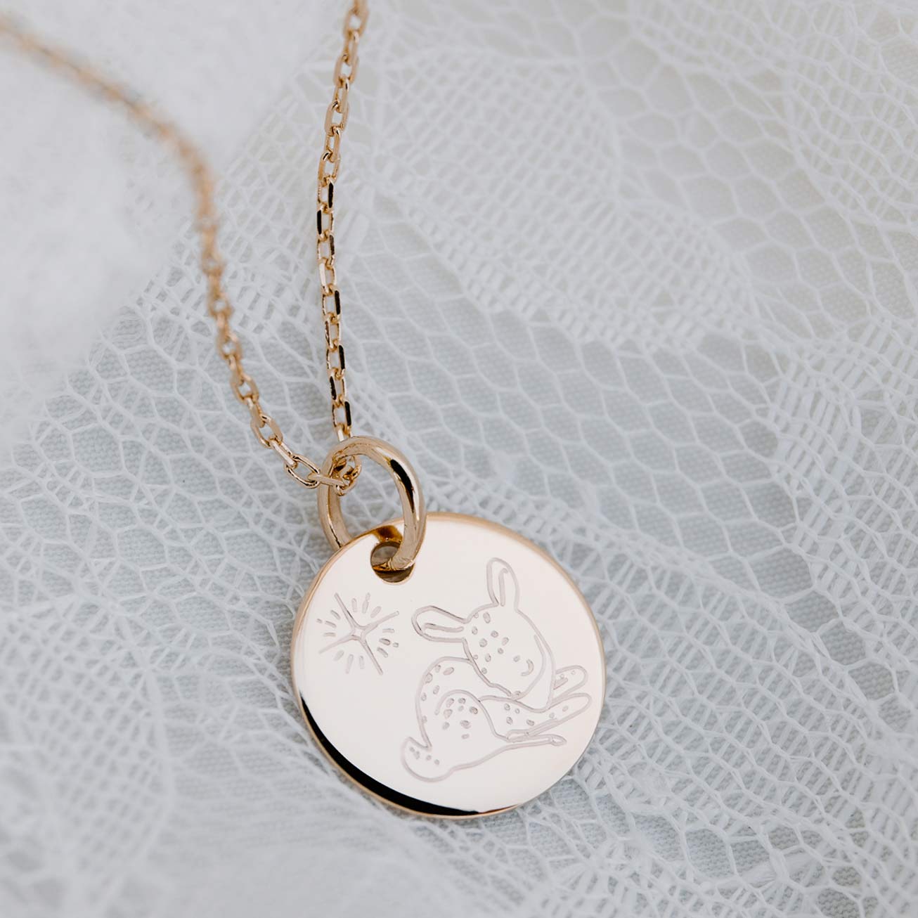 Fawn Animal Christening Medal