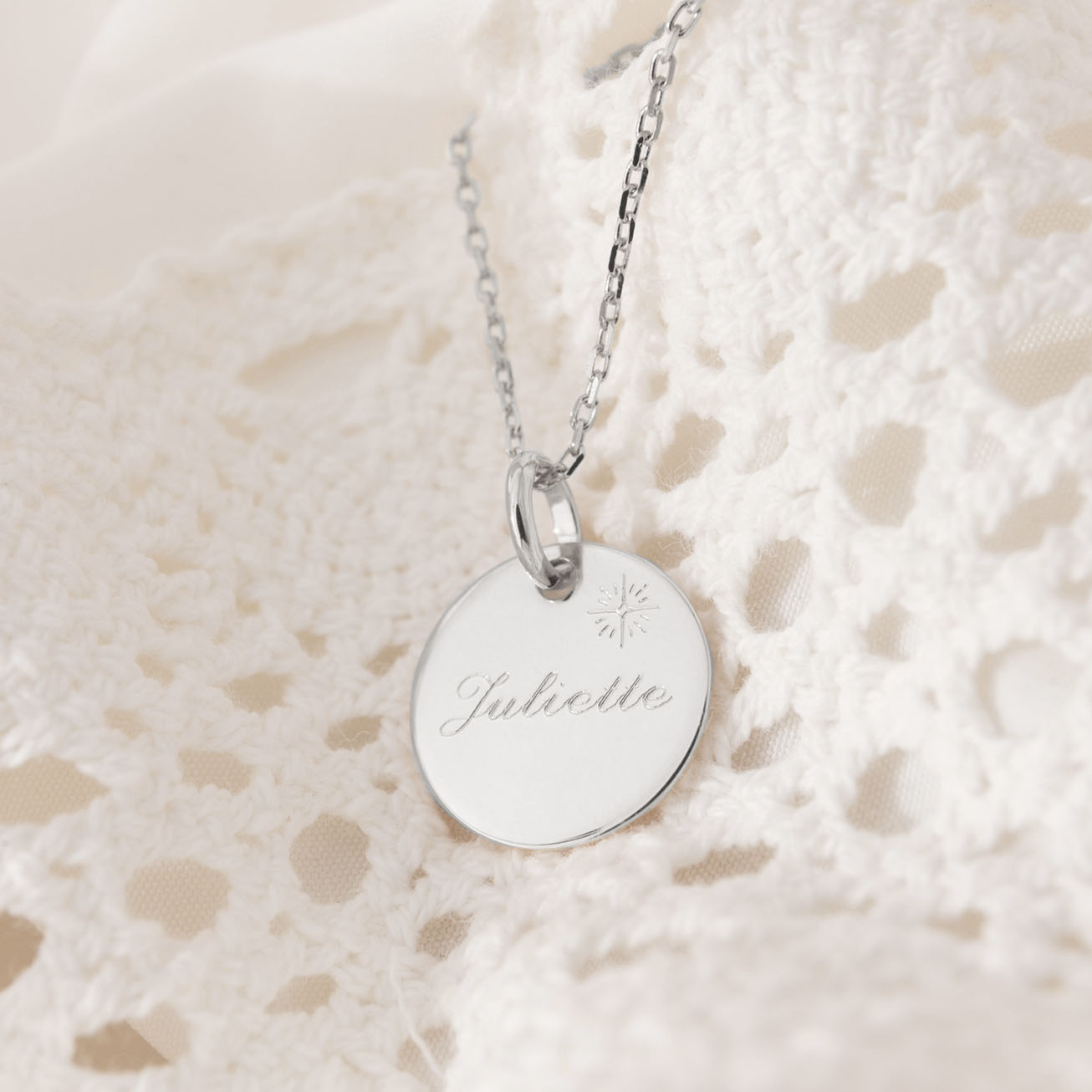 Personalised Sterling Silver Baptism Medal <i>My S