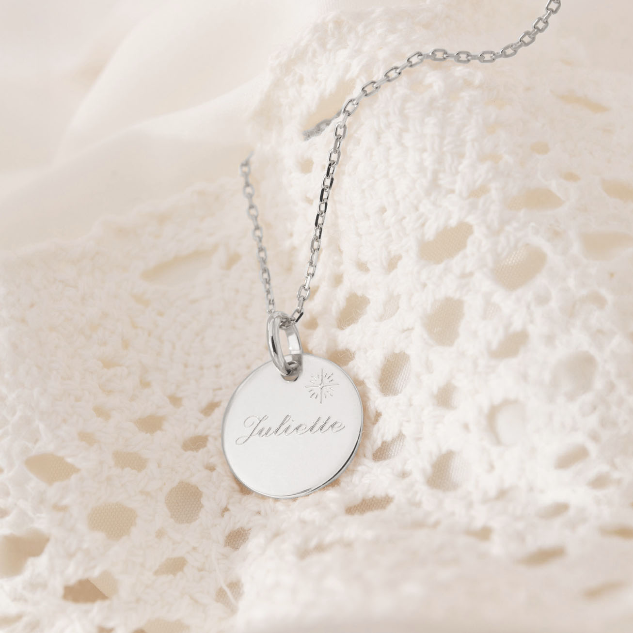Personalised Sterling Silver Baptism Medal <i>My S