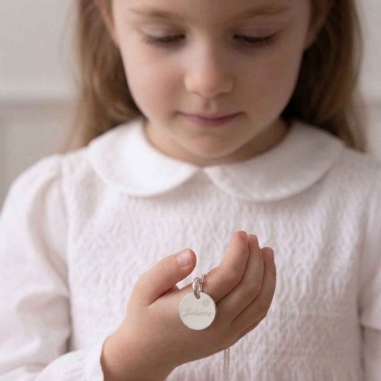 Personalised Sterling Silver Baptism Medal <i>My S