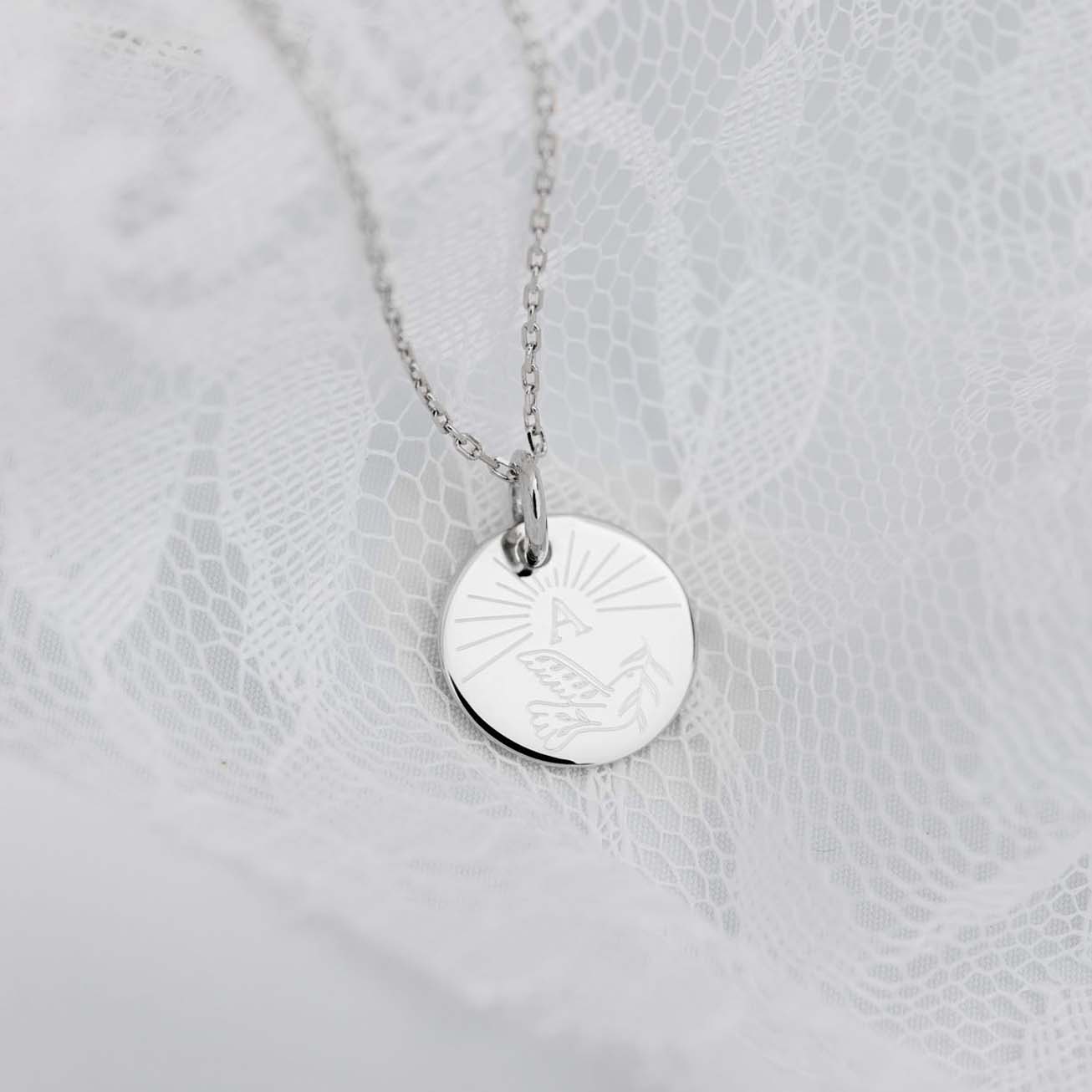 Personalised Sterling Silver Baptism Medal with Do