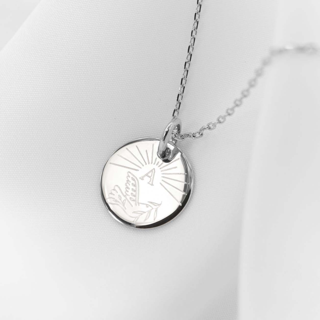 Personalised Sterling Silver Baptism Medal with Do
