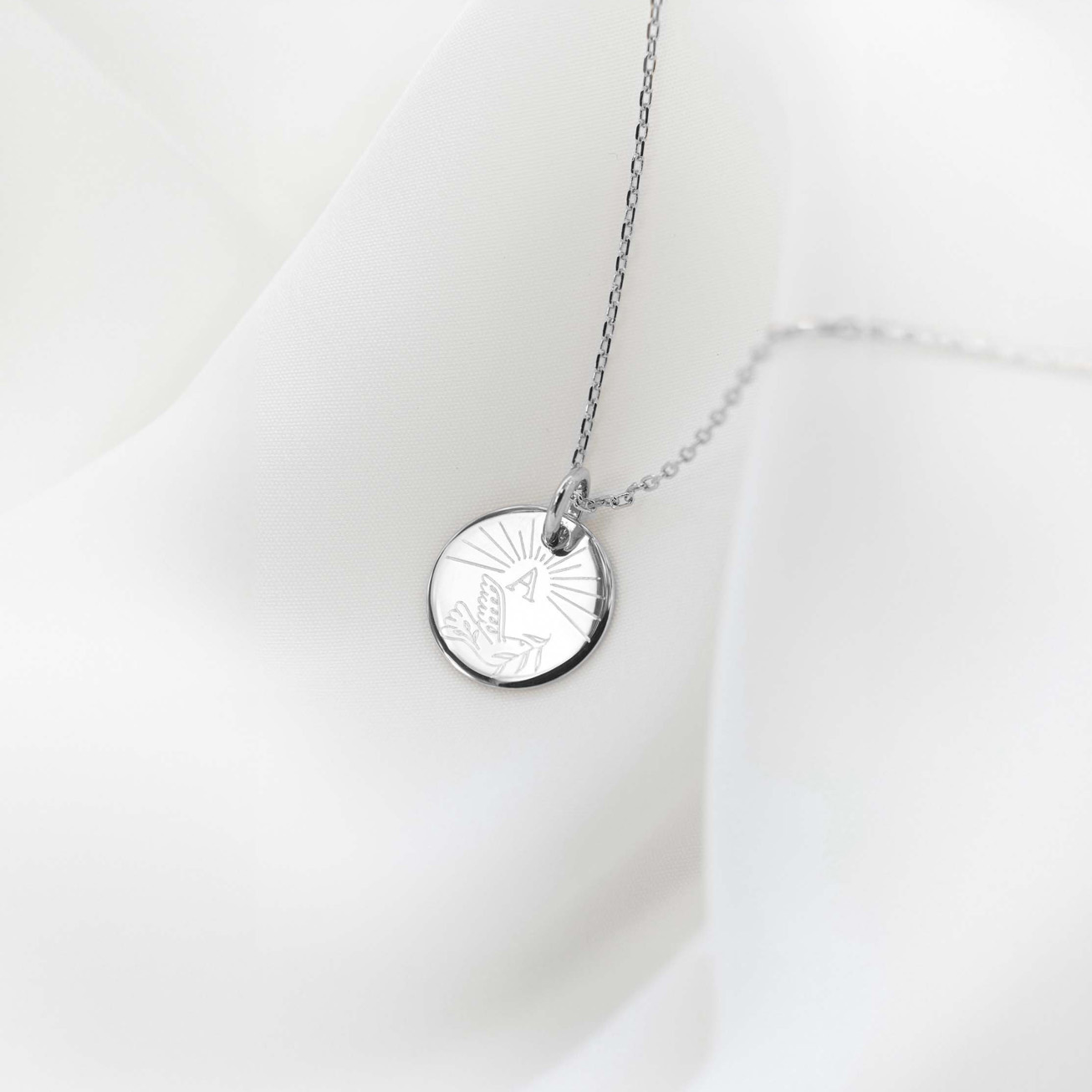 Personalised Sterling Silver Baptism Medal with Do