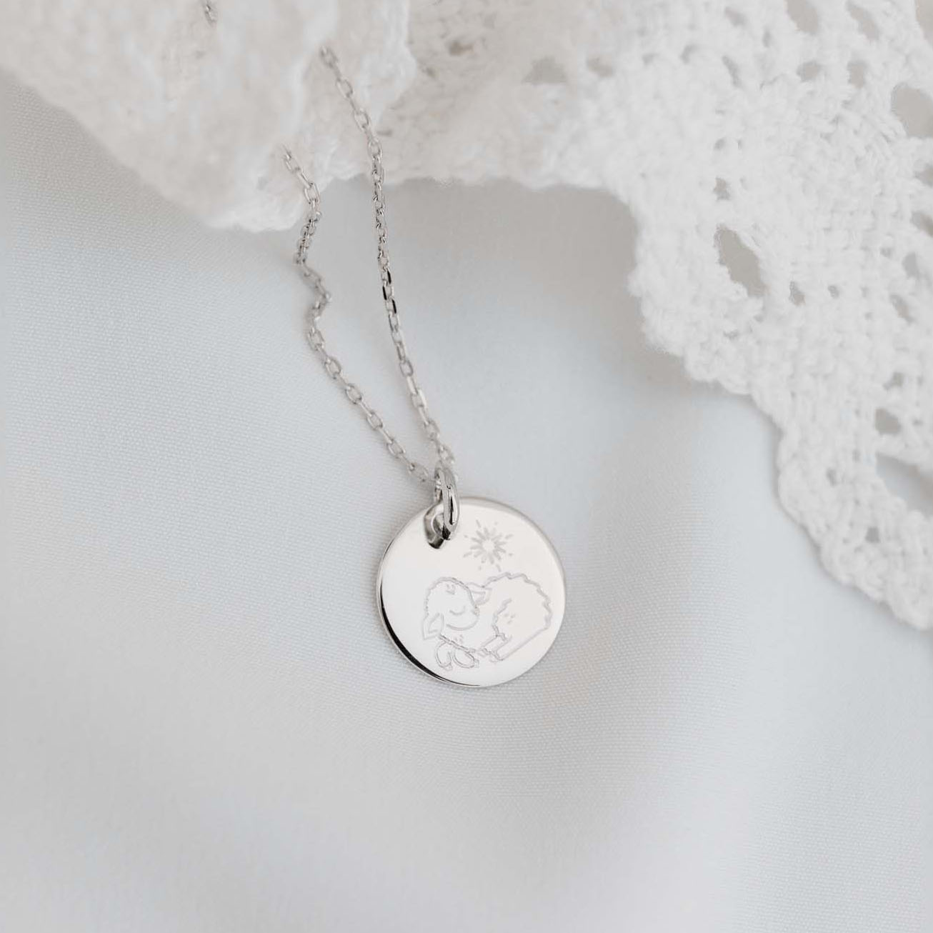 Silver Lamb Baptism Medal