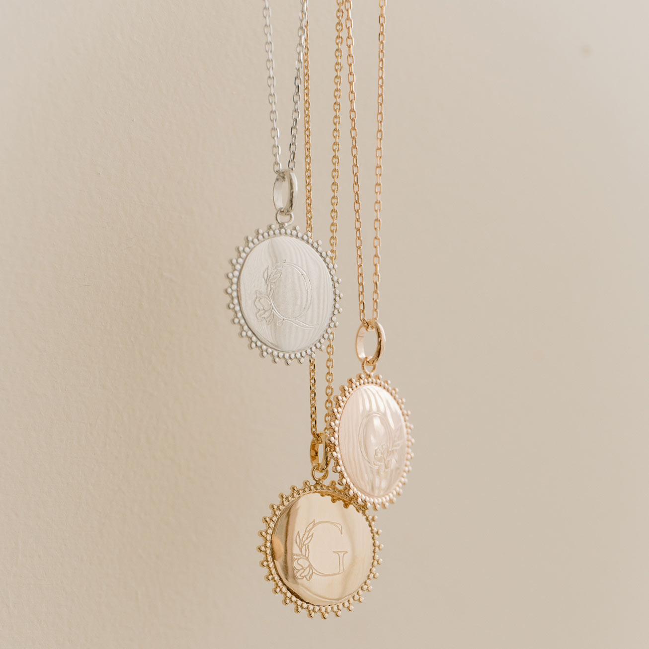 Personalised Sterling Silver Floral Sun Necklace