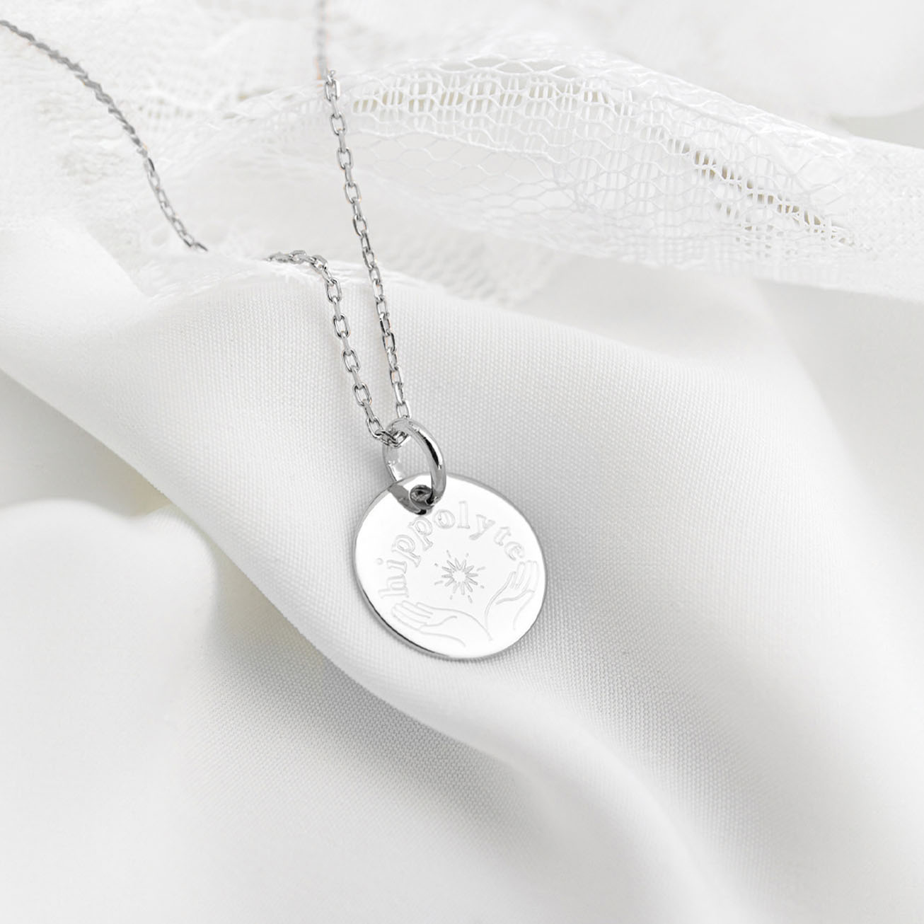 Personalised Sterling Silver Baptism Medal with Na