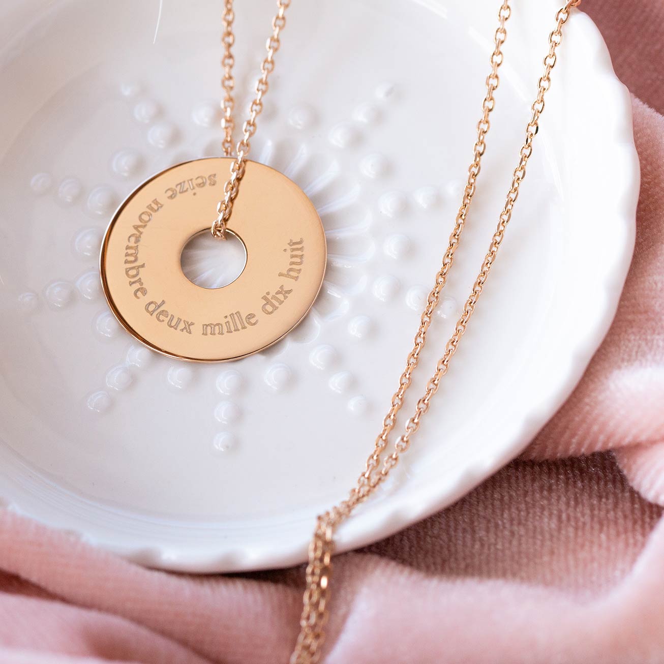 Personalised Gold-Plated Date Medal Necklace
