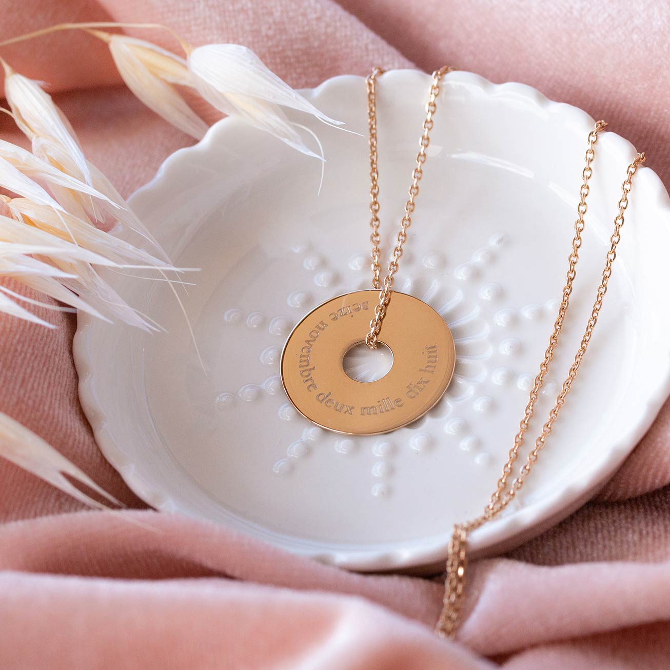 Personalised Gold-Plated Date Medal Necklace